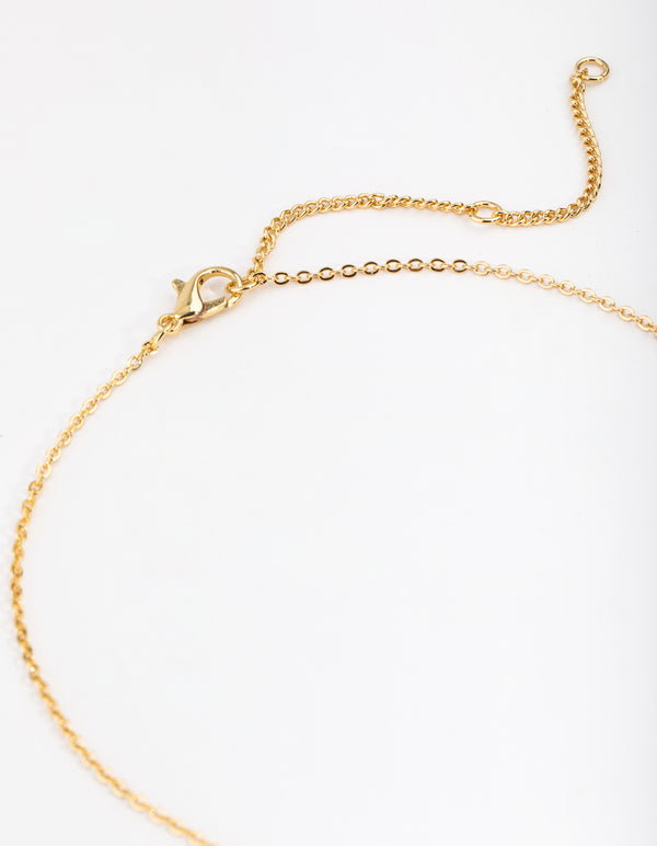 Gold Plated Diamante Evil Eye Necklace