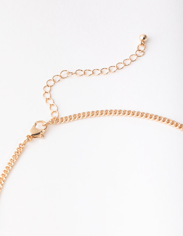 Gold Pearlised Flower Necklace