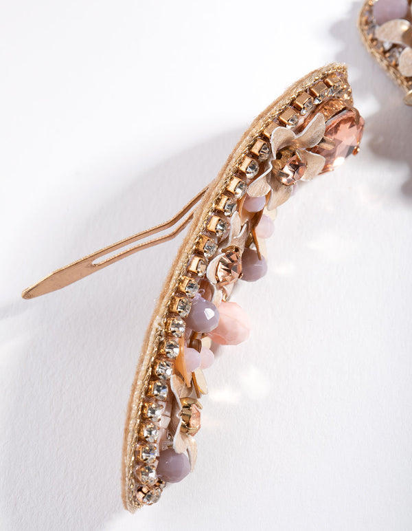 Gold Sequin Flower Bead Pack Clip