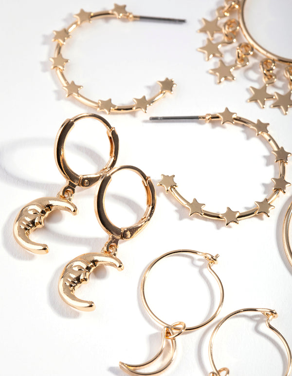 Gold Celestial 6-Pack Earring