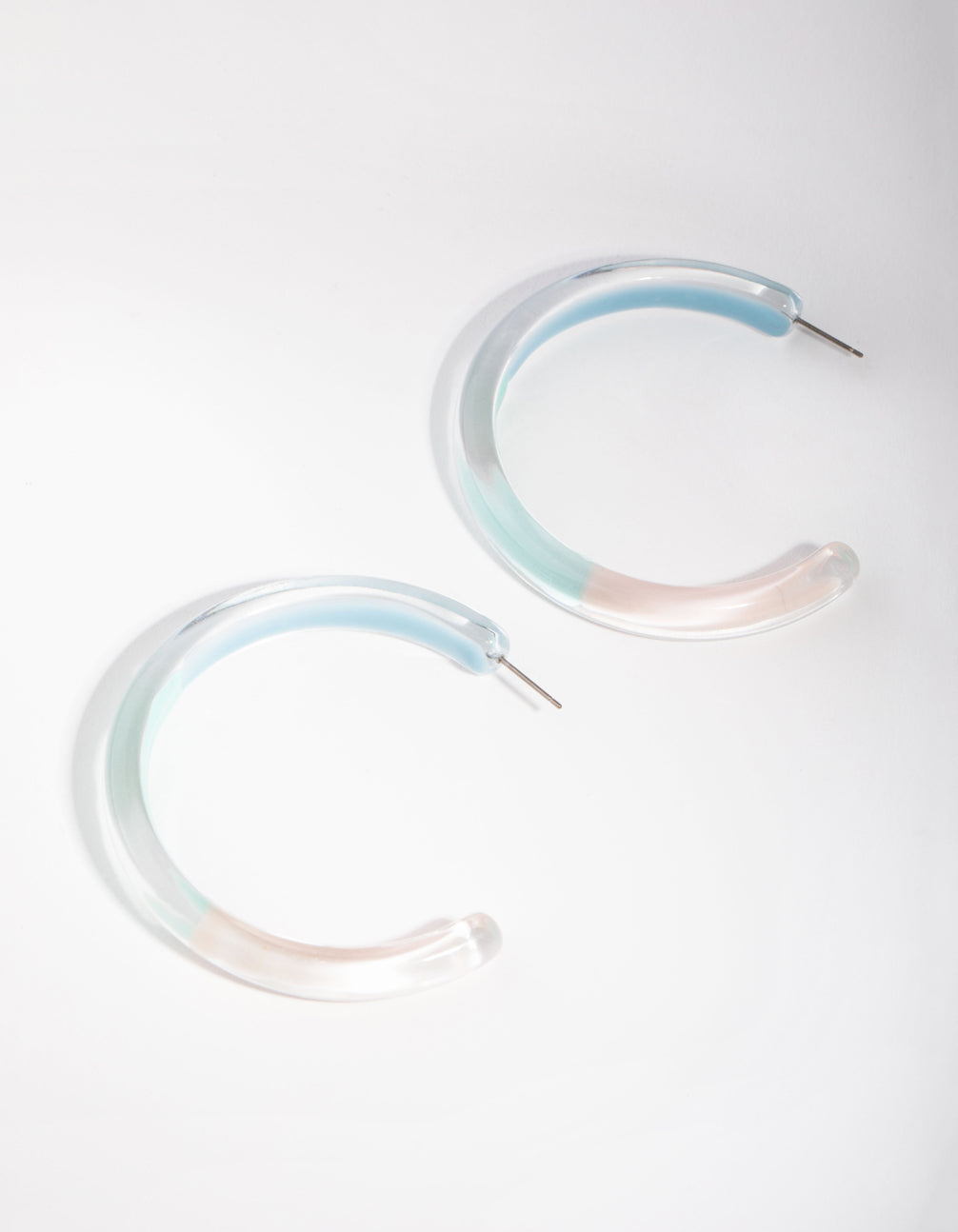 Acrylic 3-Tone Hoop Earrings