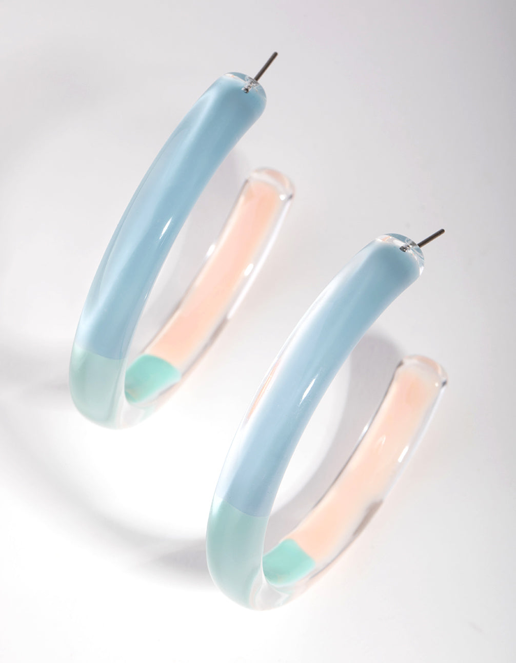 Acrylic 3-Tone Hoop Earrings