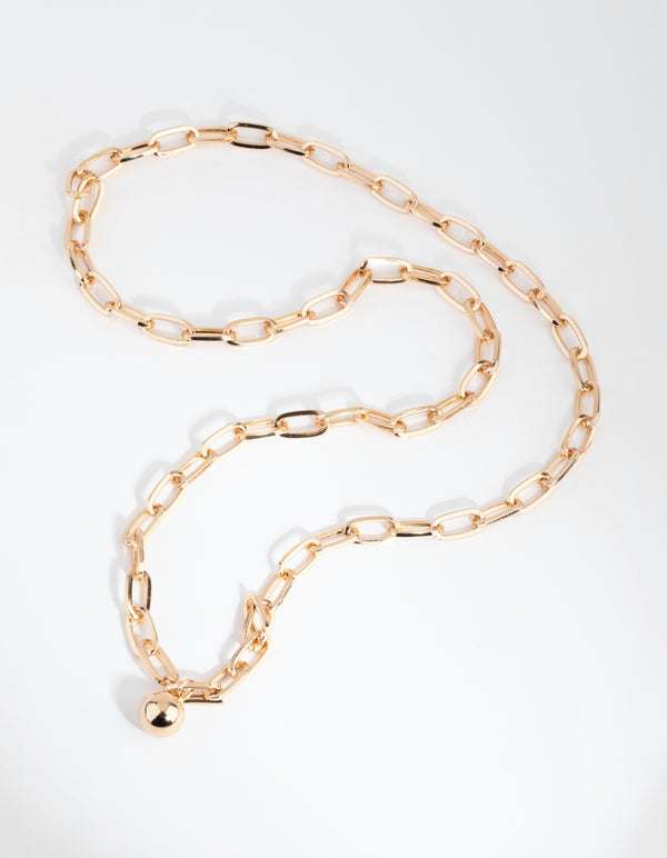 Gold Link Chain with Ball Belt
