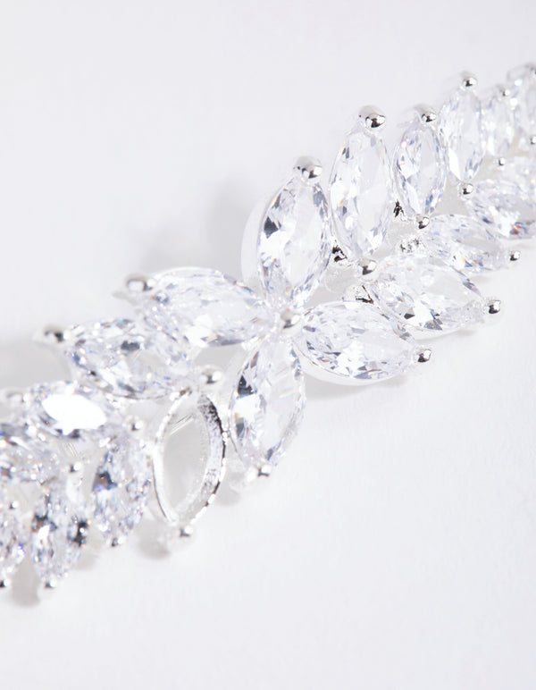 Silver Cubic Zirconia Multi Laurel Clip