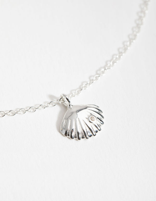 Sterling Silver 3D Shell Necklace