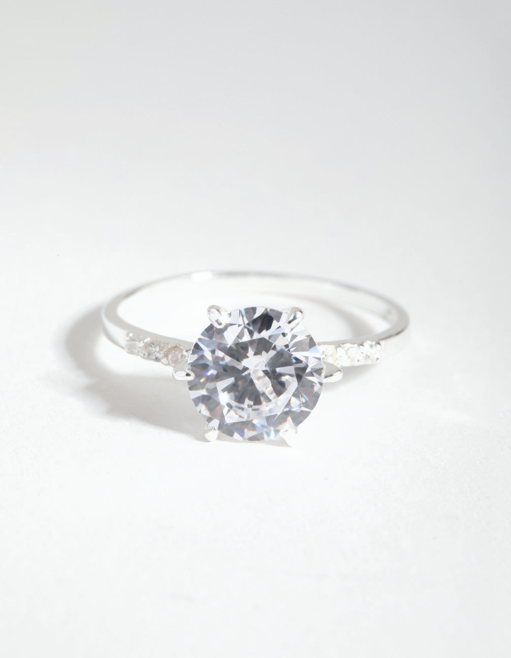 Sterling Silver Cubic Zirconia Statement Claw Ring