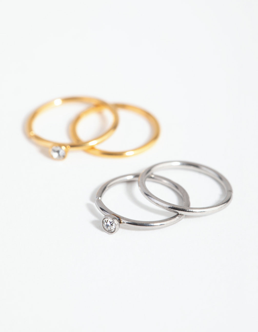 Surgical Steel Diamante Top Nose Ring 4-Pack