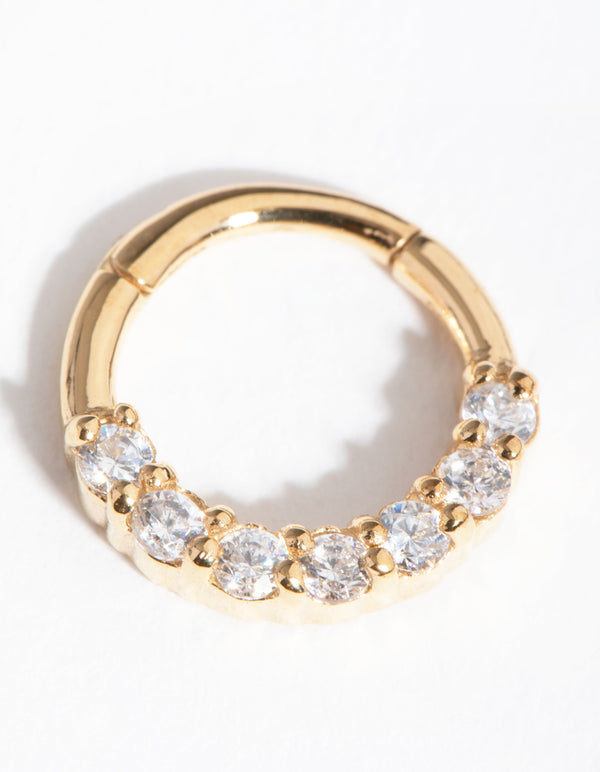 Gold Plated Sterling Silver Cubic Zirconia Clicker