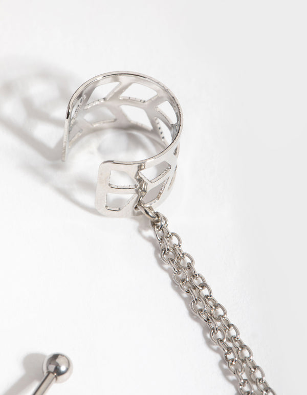 Surgical Steel Celestial Barbell & Earcuff