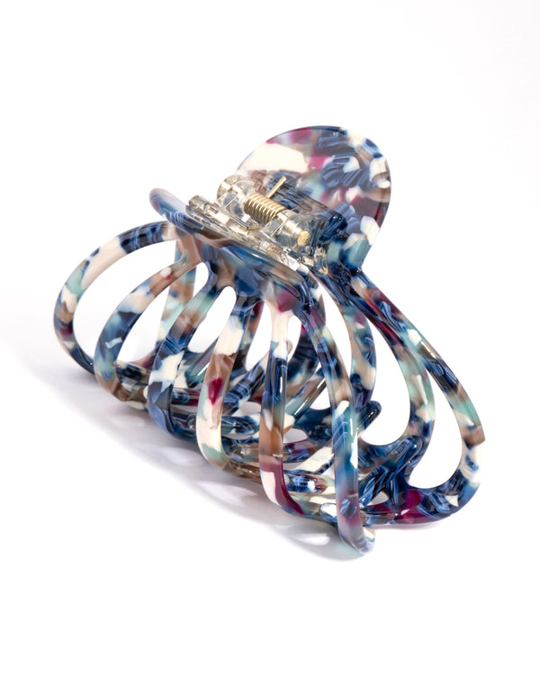 Acrylic Blue Marble Wide Claw