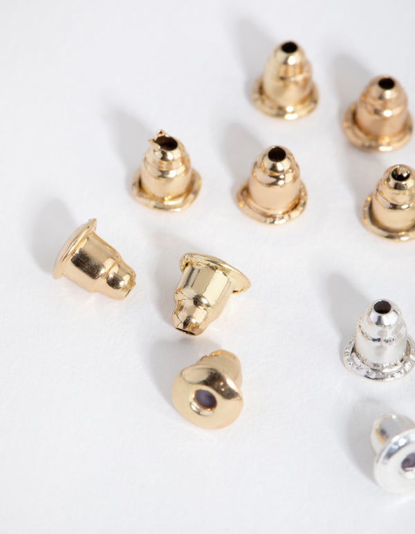 Mix Gold & Silver Earring Backs 16-Pack