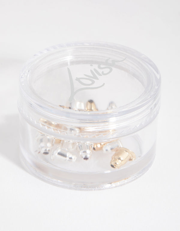 Mix Gold & Silver Earring Backs 16-Pack