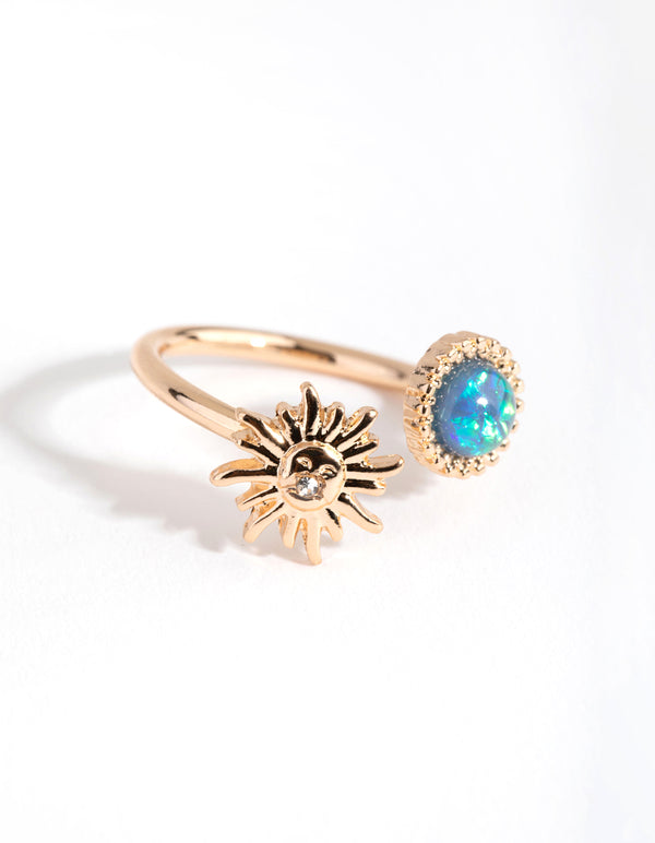 Gold Stone & Sun Ring