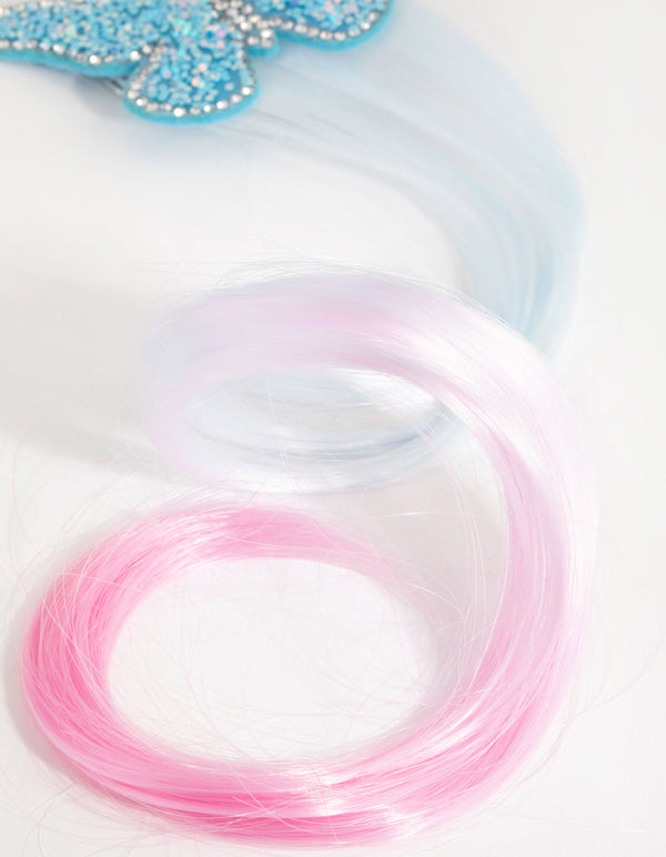 Kids Fabric Faux Hair Butterfly Clip