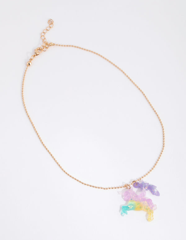 Kids Rainbow Unicorn Necklace