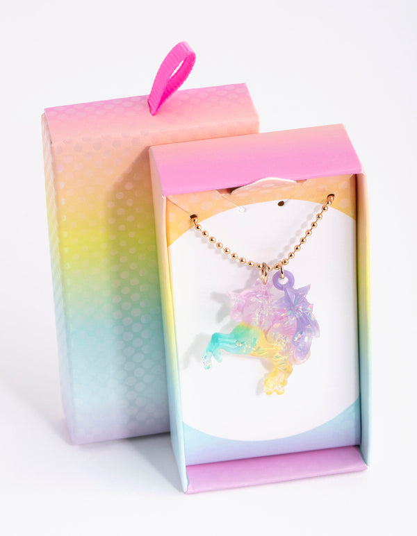 Kids Rainbow Unicorn Necklace