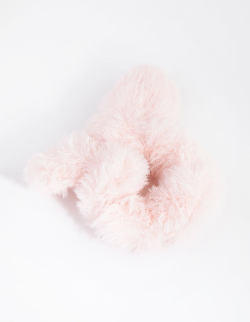 Kids Pink Faux Fur Bunny Hair Scrunchie