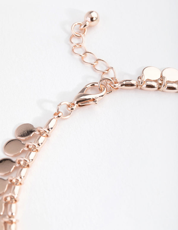 Rose Gold Jingle Circle Disc Anklet
