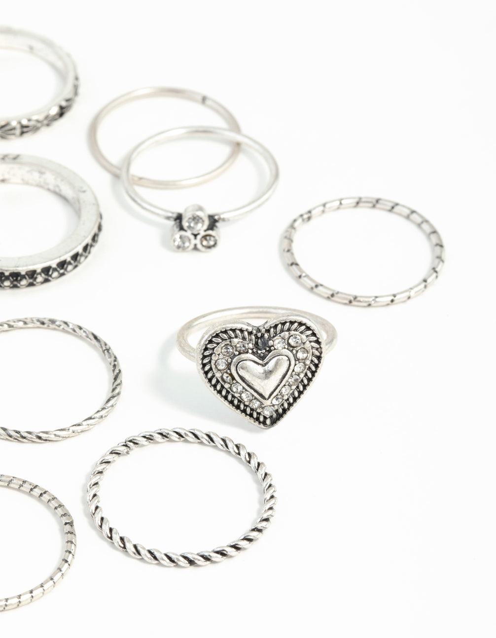 Antique Silver Etched Ring 24-Pack
