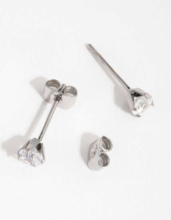 Surgical Steel Cubic Zirconia Stud Earrings