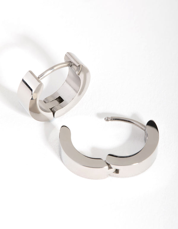 Surgical Steel Wide Huggie Earrings