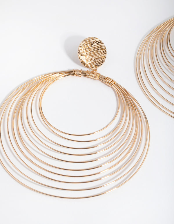 Gold Multi Fine Wire Drop Earrings