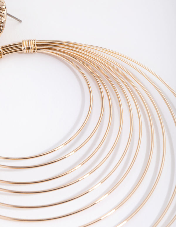 Gold Multi Fine Wire Drop Earrings