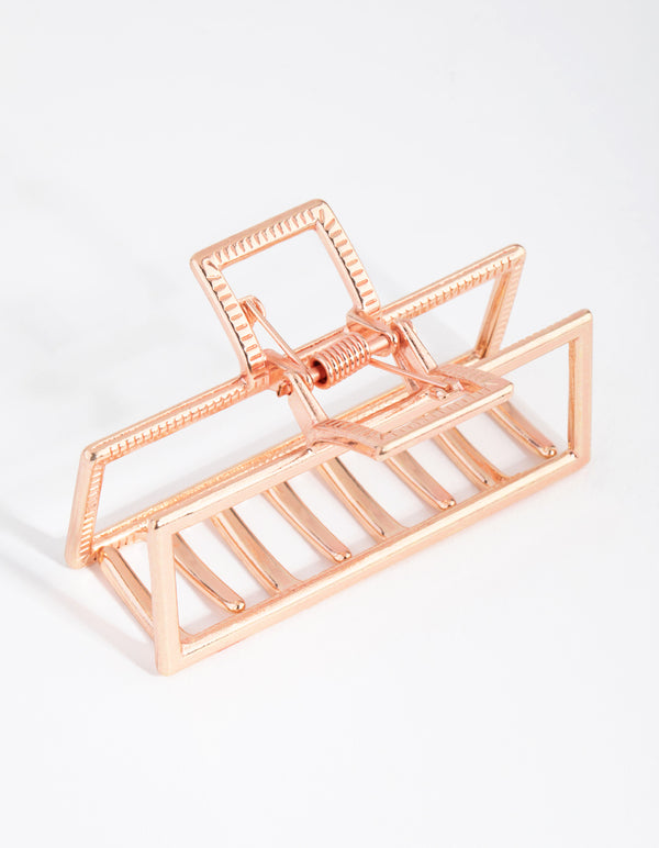 Rose Gold Metal Square Outline Claw