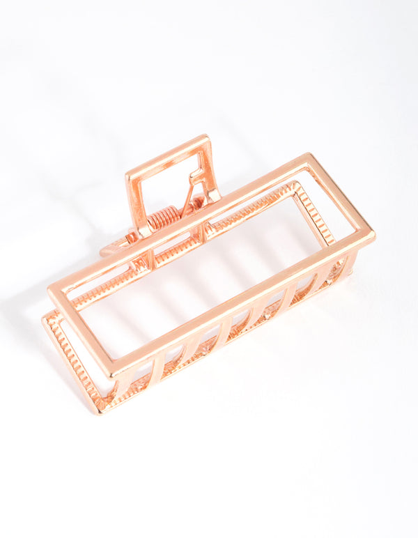 Rose Gold Metal Square Outline Claw