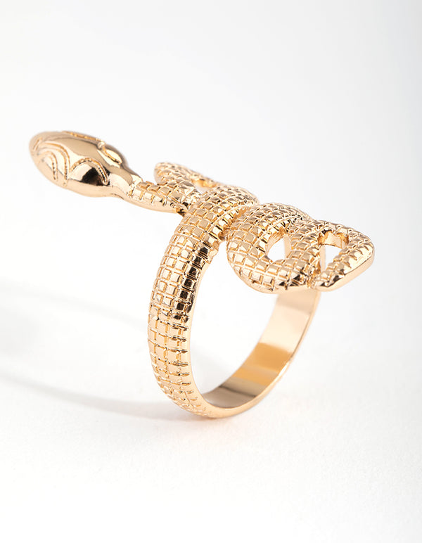 Gold Two Wrap Snake Ring