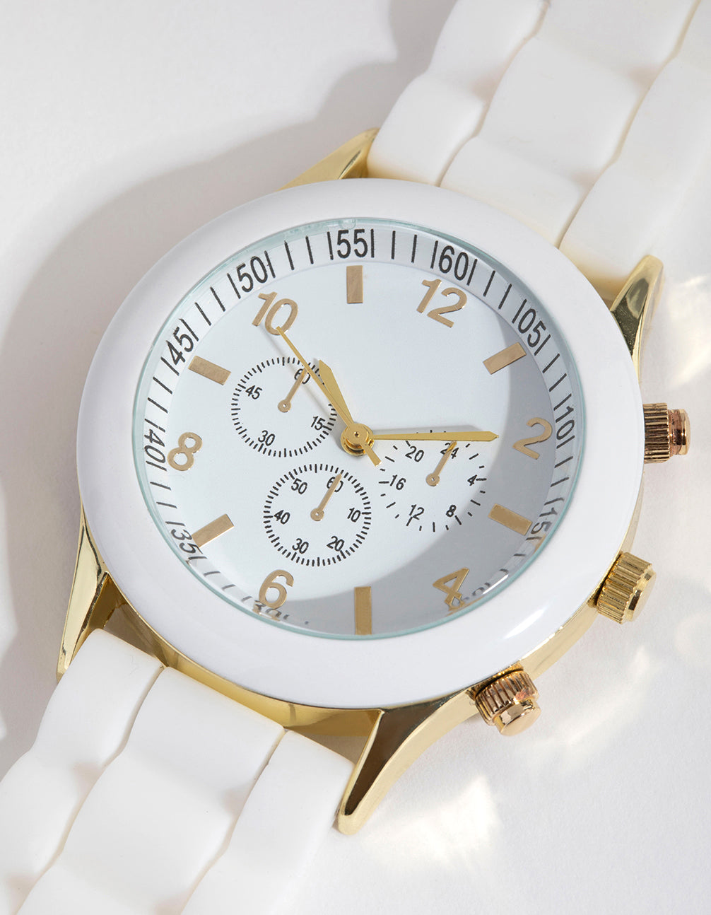 White Sport Silicon Strap Watch