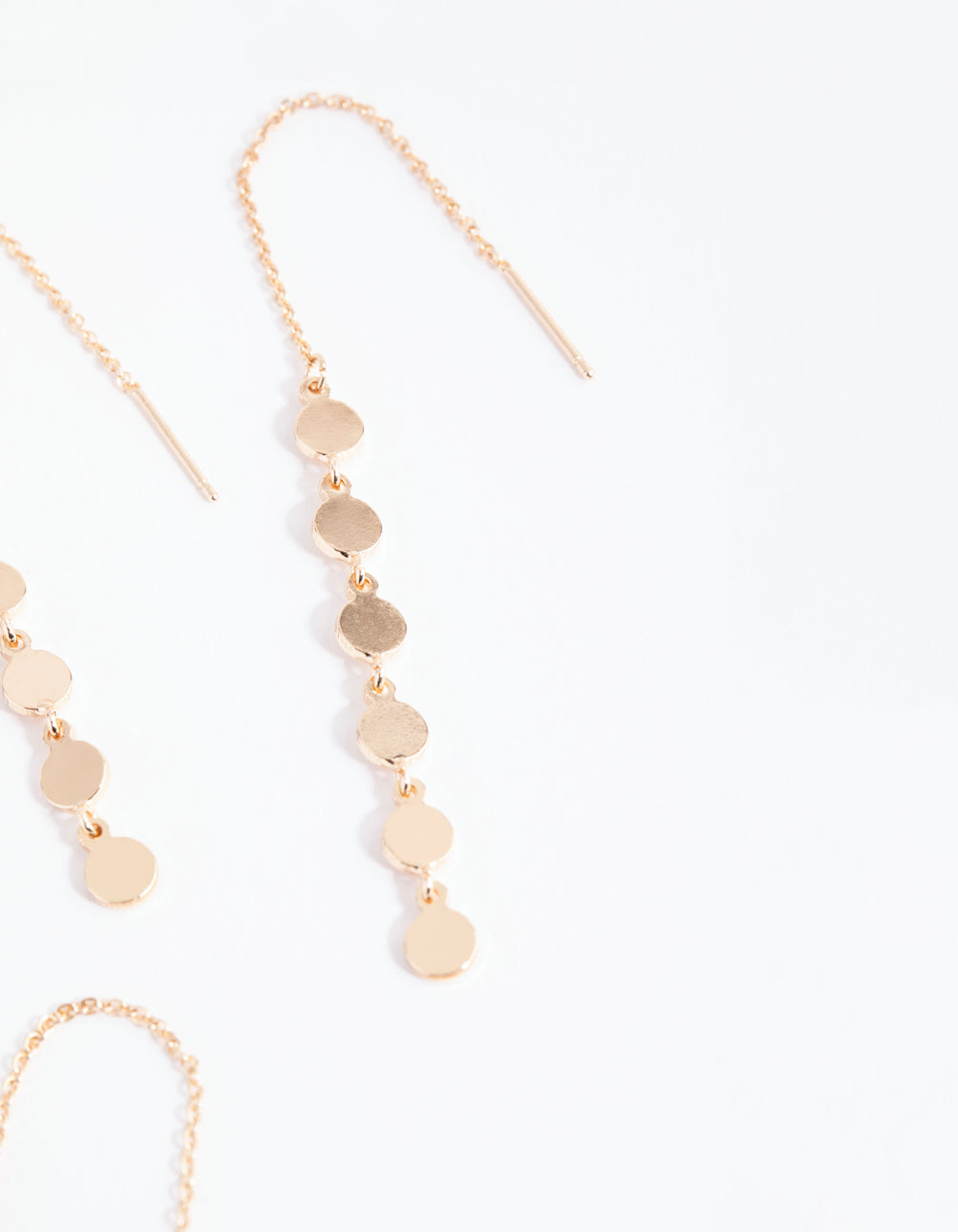 Gold Circle & Disc Earring Set