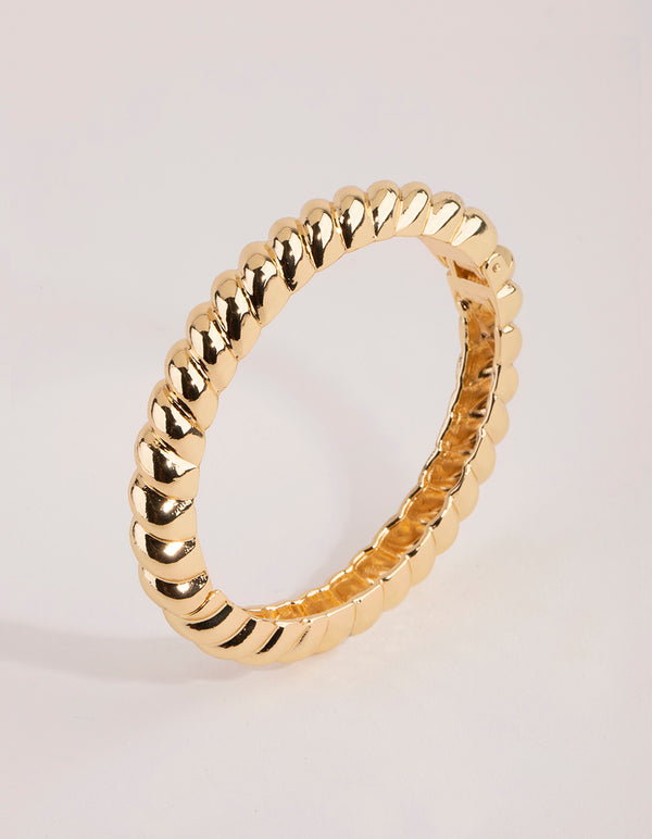 Gold Plated Croissant Hinge Bracelet