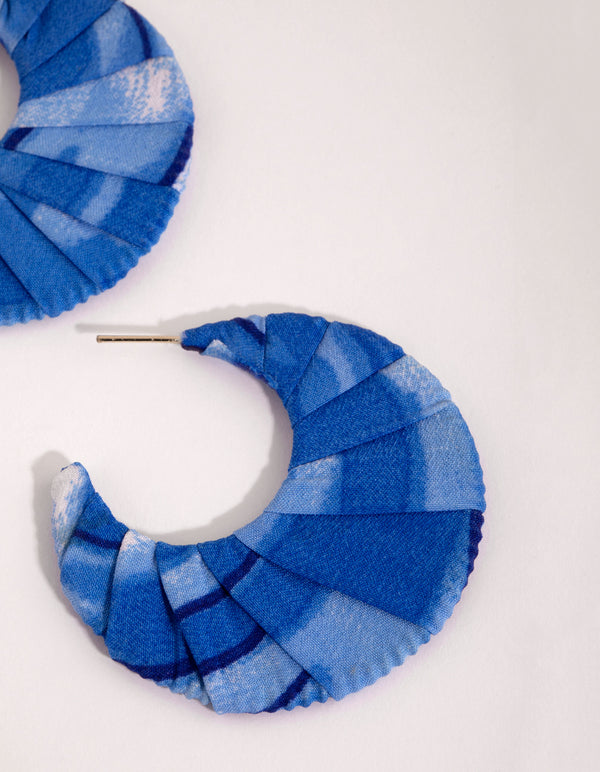 Fabric Covered Cut Out Hoop Earrings