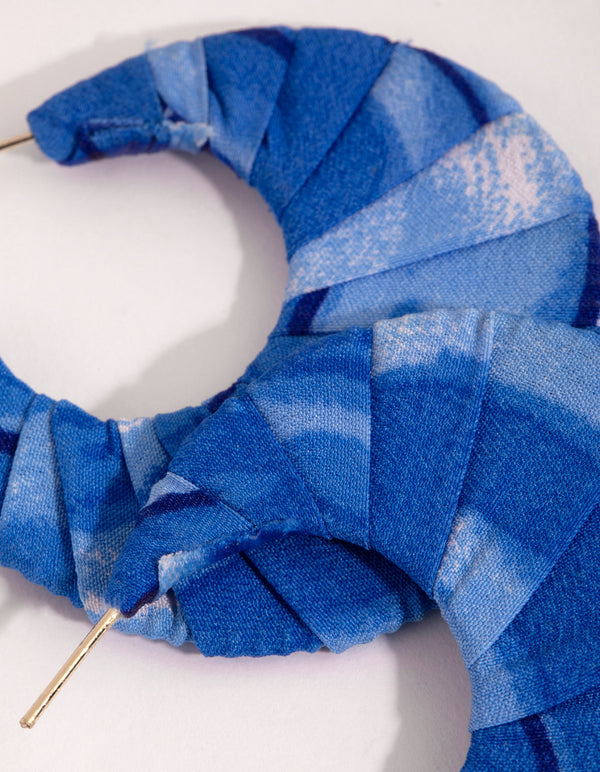 Fabric Covered Cut Out Hoop Earrings