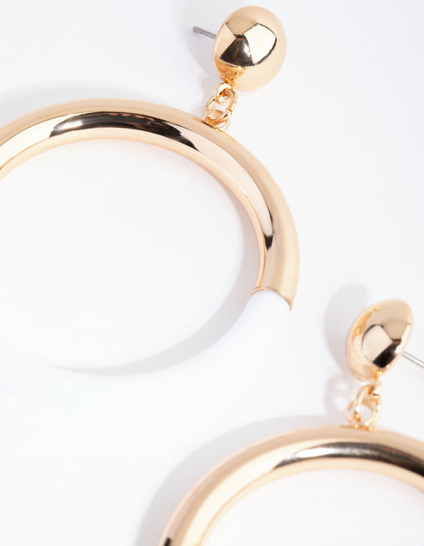Gold Two Tone Metallic & Acrylic Drop Earrings