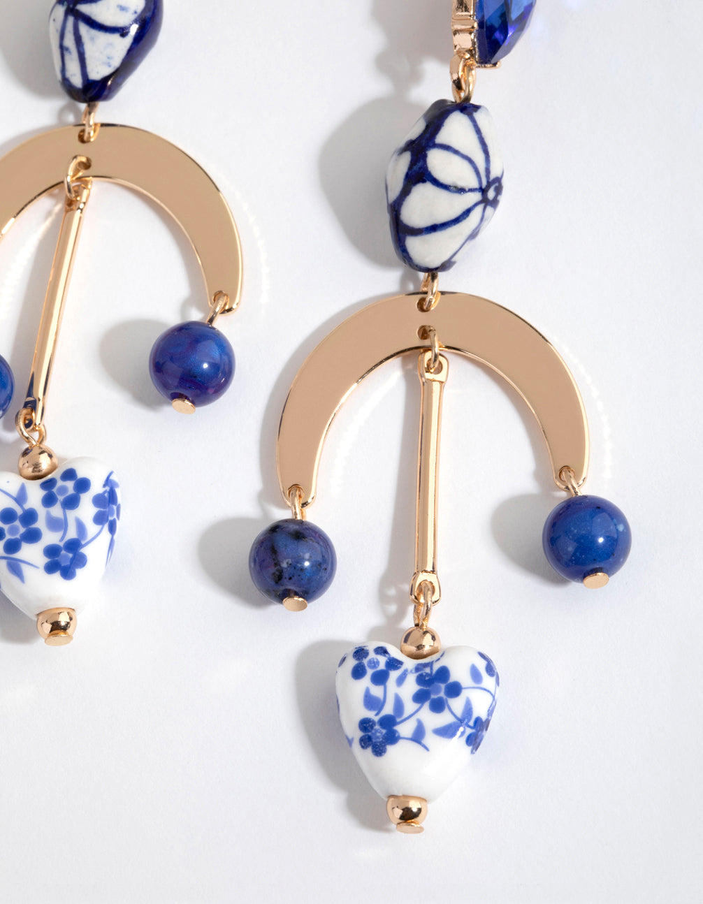 Gold Painted Bead Mobile Earrings