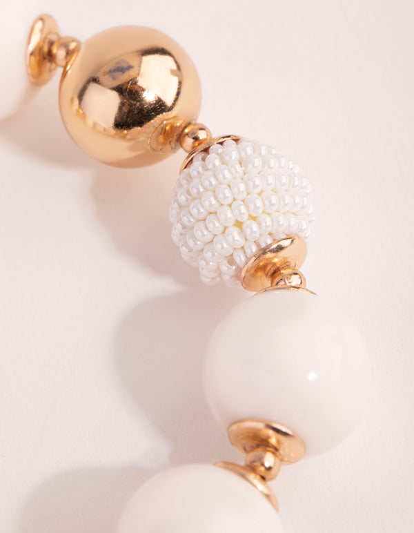 Gold Mixed Texture Beaded Bracelet