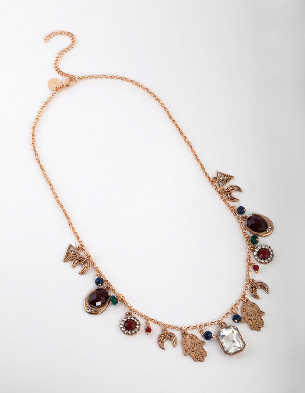 Gold Hamsa Charm Necklace