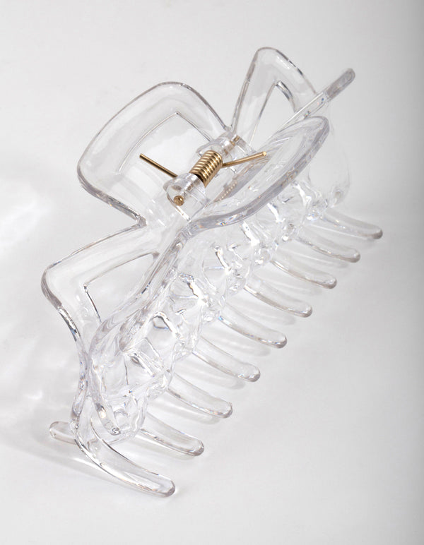 Large Clear Bow Hair Claw Clip