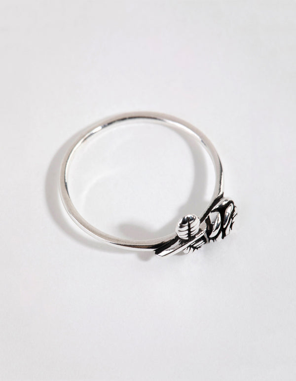 Sterling Silver Antique Rose Vine Ring