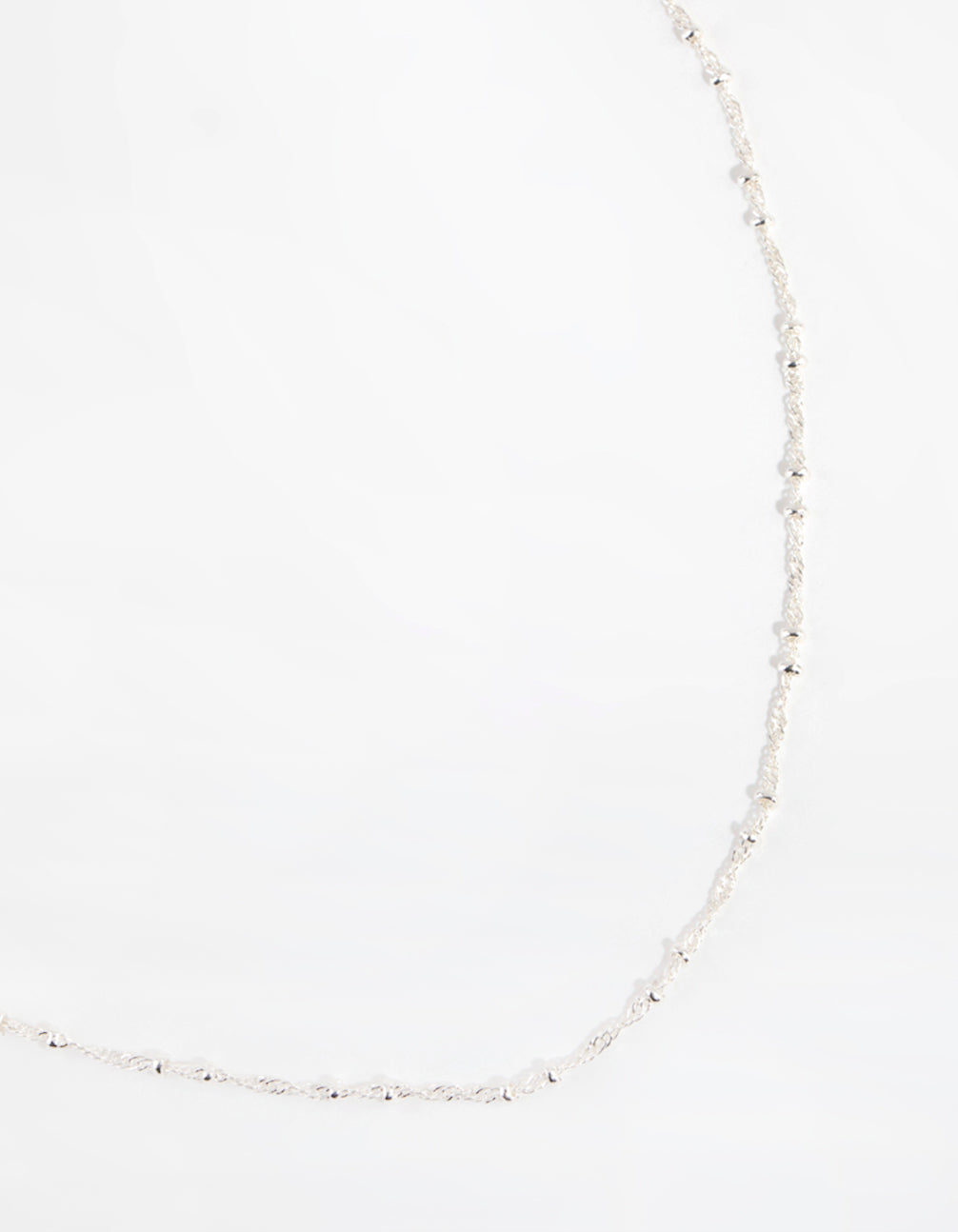 Silver Plated Ball & Twist Necklace