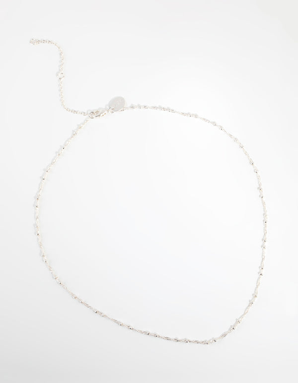 Silver Plated Ball & Twist Necklace