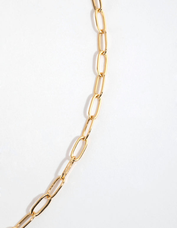 Gold Plated Paperclip Necklace