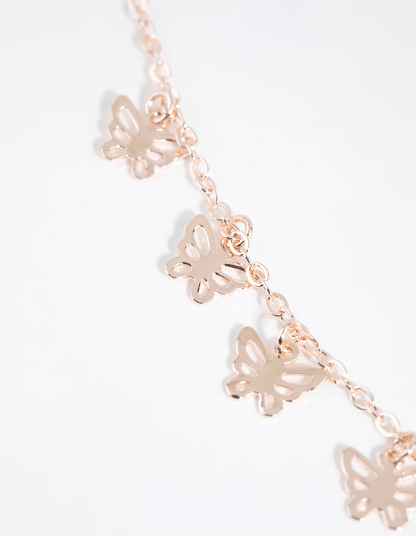 Rose Gold Cut Out Butterfly Necklace