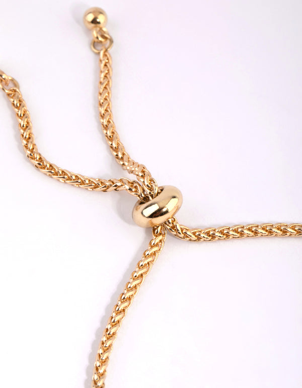 Gold Cubic Zirconia Snake Toggle Bracelet