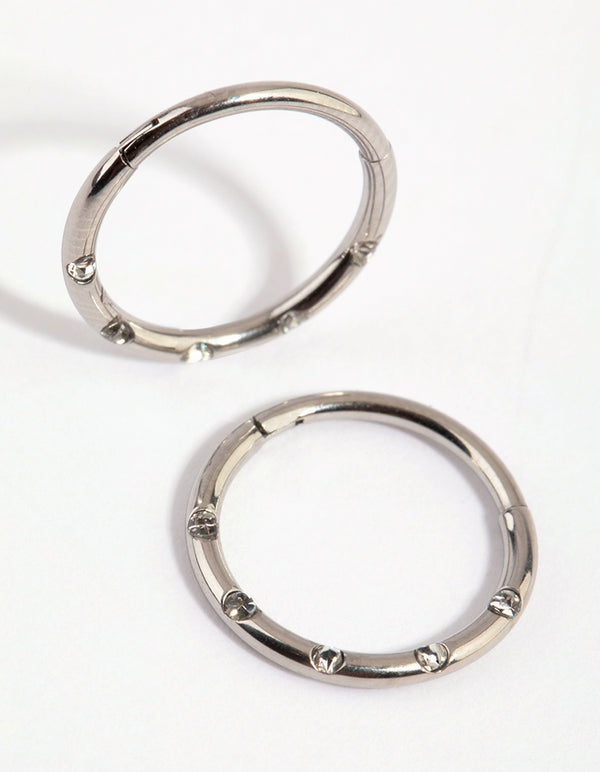 Surgical Steel Diamante 8mm Sleeper Earrings