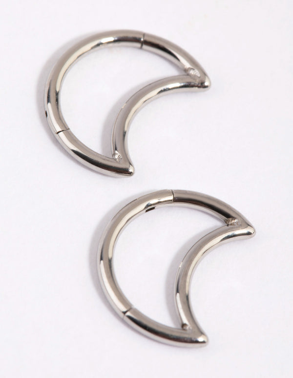 Surgical Steel Moon Sleeper Earrings