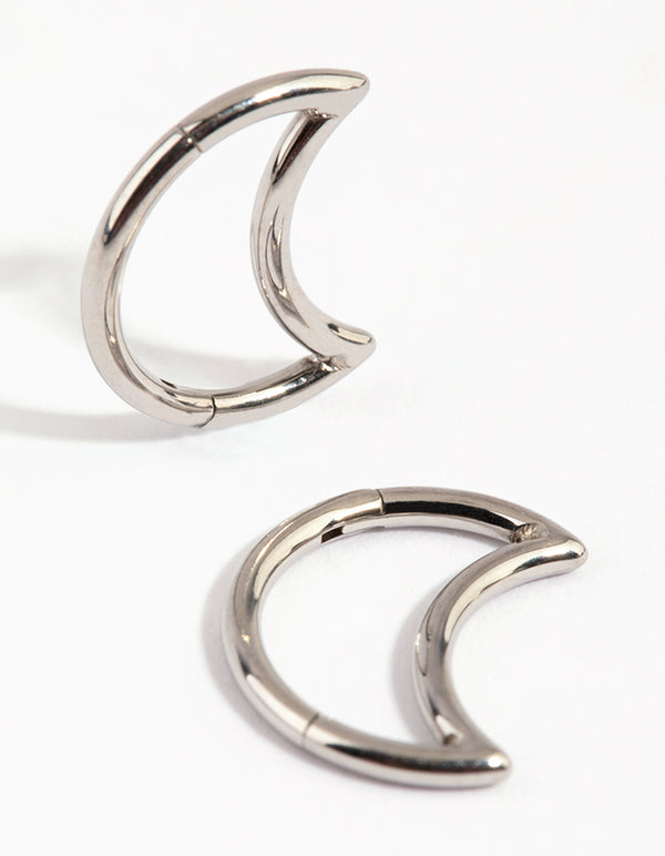 Surgical Steel Moon Sleeper Earrings