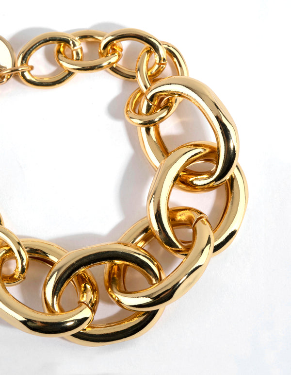 Gold Plated Statement Chain Bracelet
